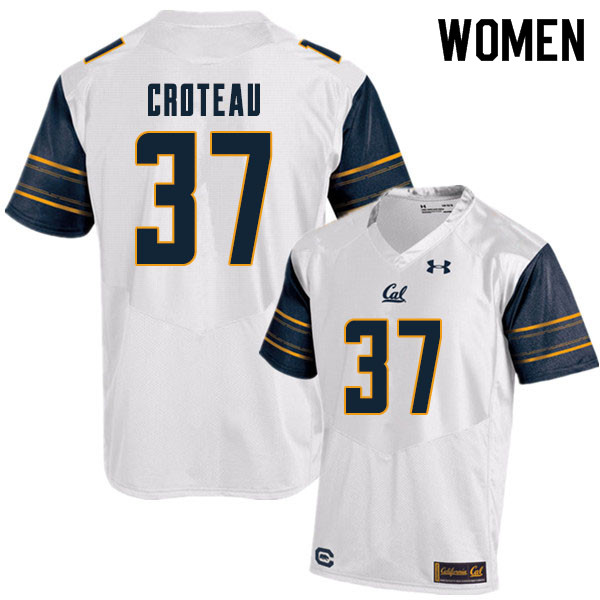 Women #37 Braxten Croteau Cal Bears College Football Jerseys Sale-White